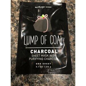 BATH & BODY WORKS LUMP OF COAL CHARCOAL SHEET MASK~ NEW 0.7 Oz 20g One Sheet